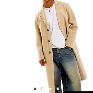 ASOS DESIGN regular fit wool look overcoat
